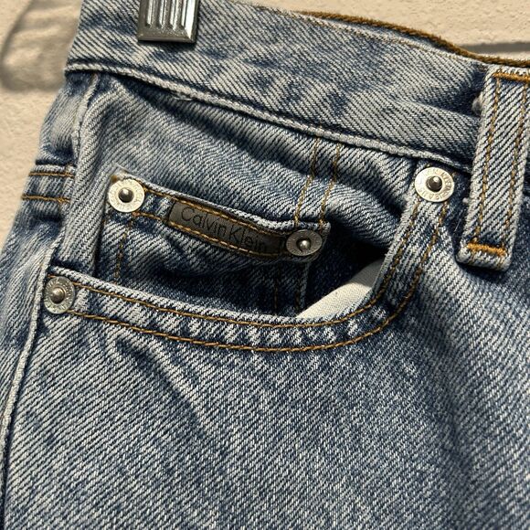 Calvin Klein Womens Jeans 5 Bootcut Y2K Double Stone Wash Mid Rise Blue - Picture 2 of 16